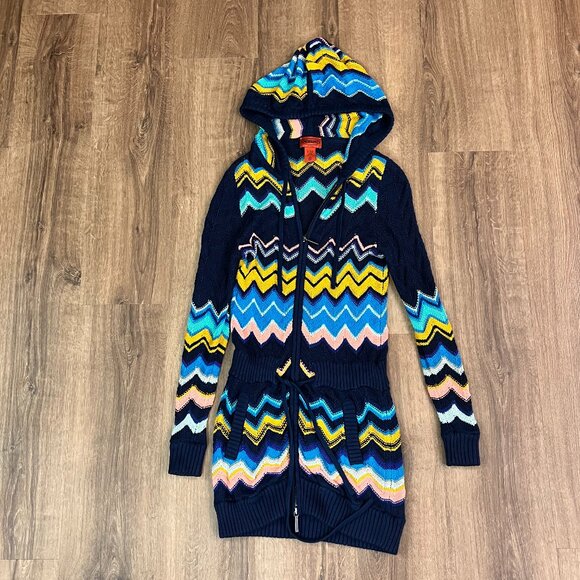 Missoni x Target Zig-zag Chevron Print Hooded LS Zip Cardigan Sz XS - Picture 4 of 9